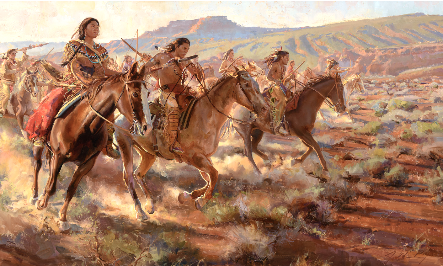 DAHTESTE apache warrior rides into battle